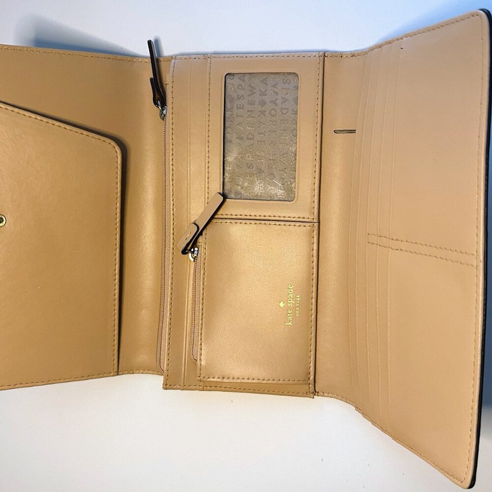 Kate Spade Trifold Wallet - Purple - Ostrich Texture Leather - Picture 7 of 11